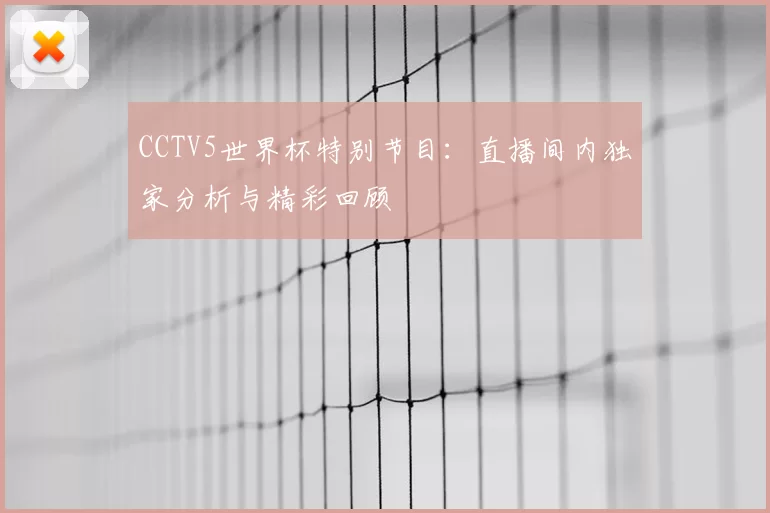 CCTV5世界杯特别节目:直播间内独家分析与精彩回顾