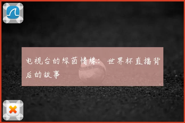 电视台的绿茵情缘：世界杯直播背后的故事