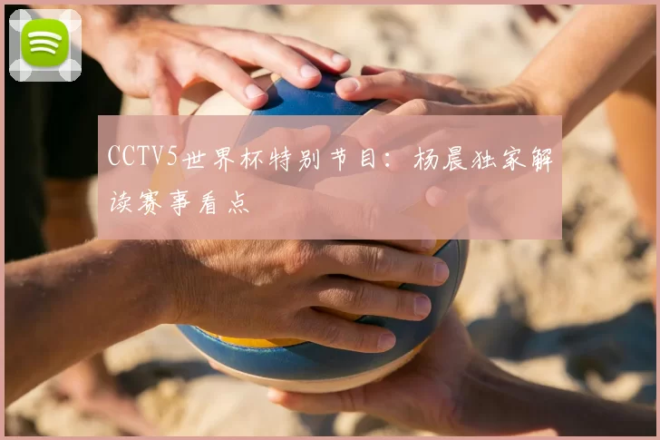 CCTV5世界杯特别节目：杨晨独家解读赛事看点